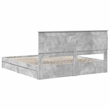 vidaXL Storage Bed Concrete Grey 200 x 200 cm Engineered Wood