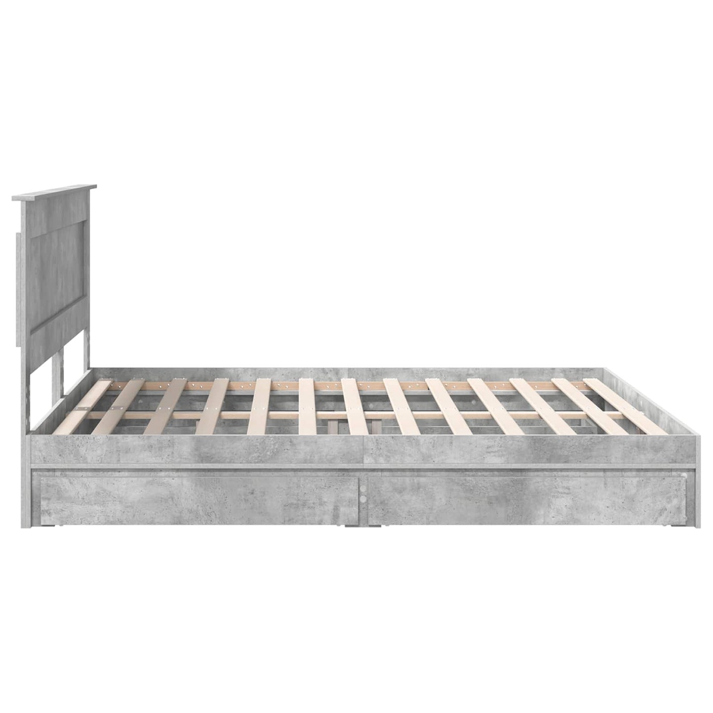 vidaXL Storage Bed Concrete Grey 200 x 200 cm Engineered Wood