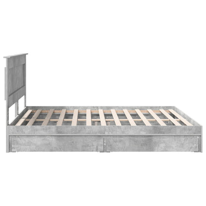 vidaXL Storage Bed Concrete Grey 200 x 200 cm Engineered Wood