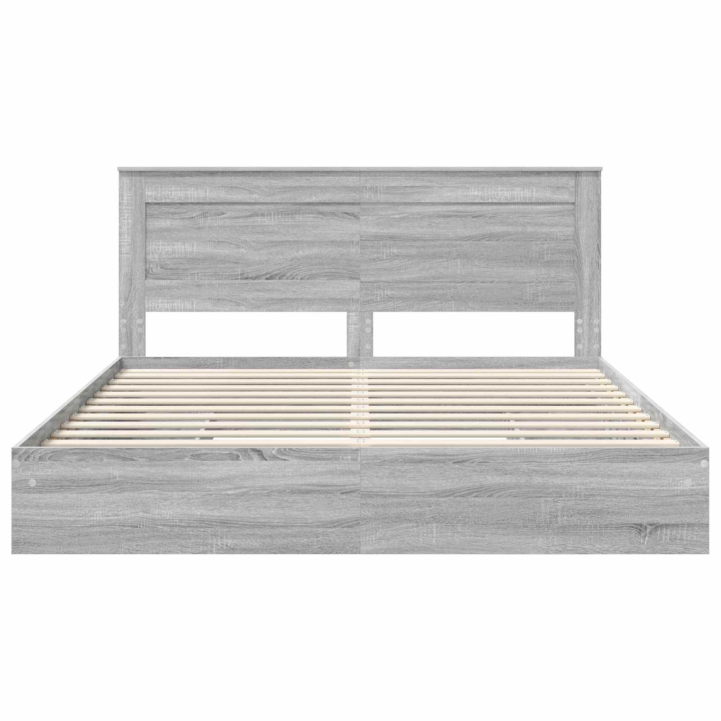 vidaXL Storage Bed Grey Sonoma 200 x 200 cm Engineered Wood