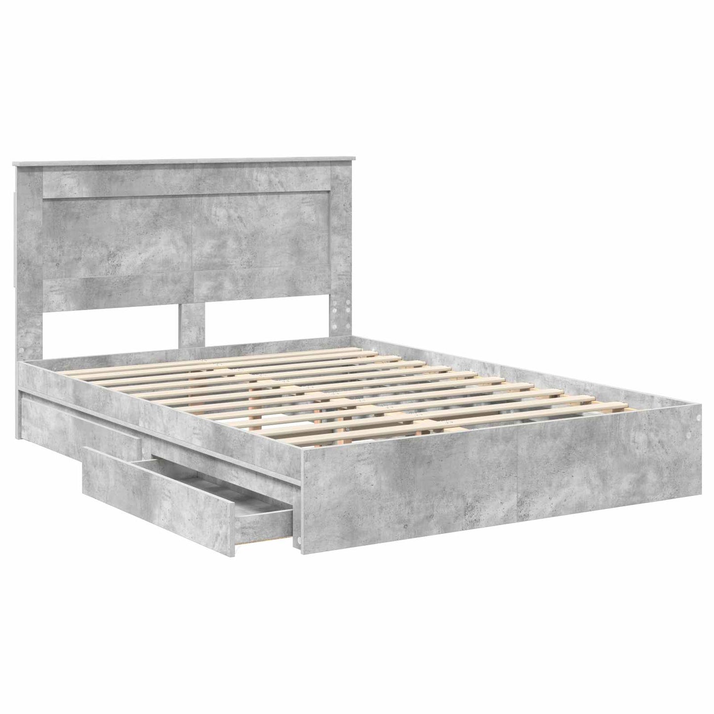vidaXL Storage Bed Concrete Grey 150 x 200 cm Engineered Wood