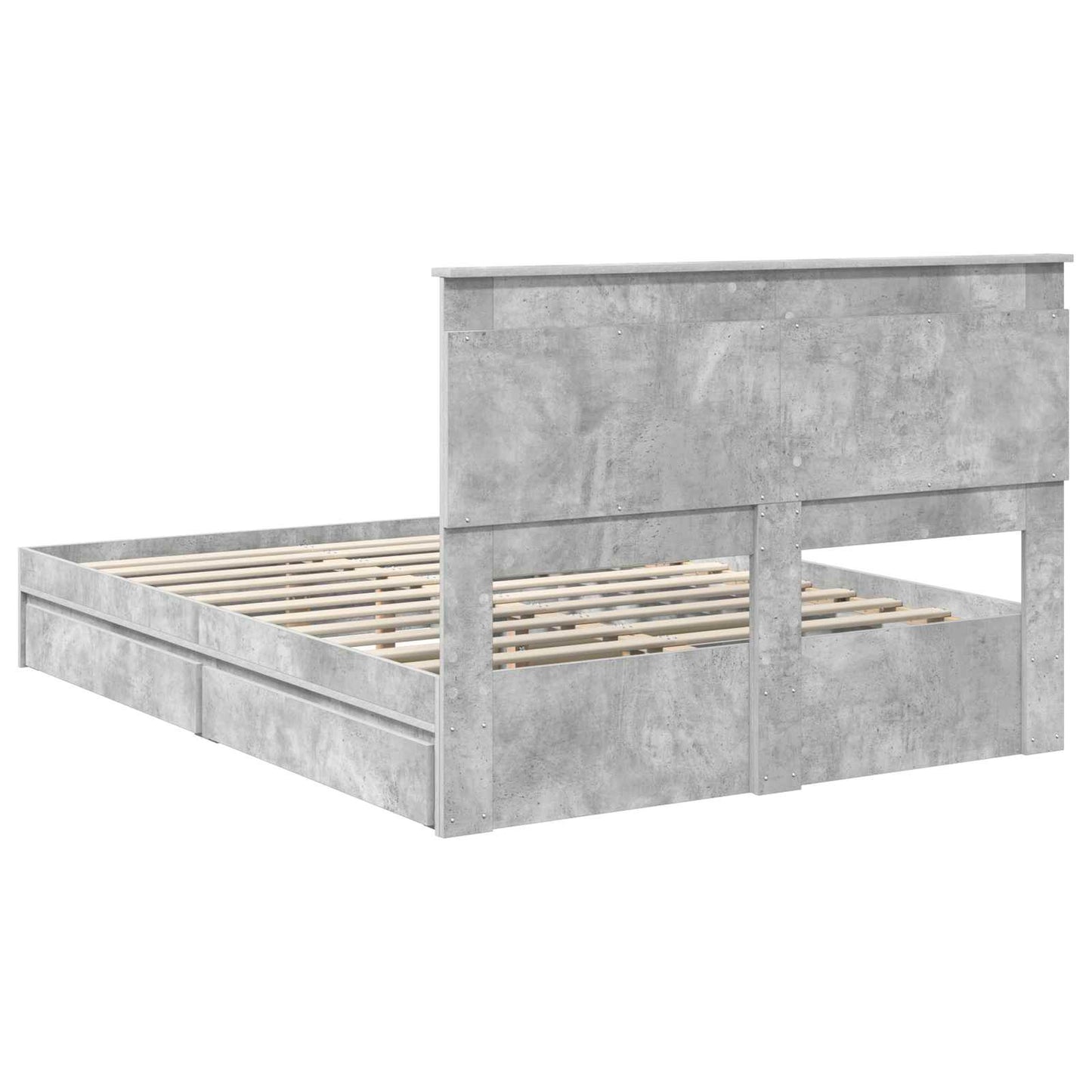 vidaXL Storage Bed Concrete Grey 150 x 200 cm Engineered Wood