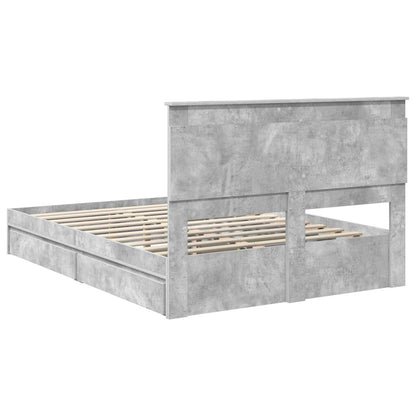 vidaXL Storage Bed Concrete Grey 150 x 200 cm Engineered Wood