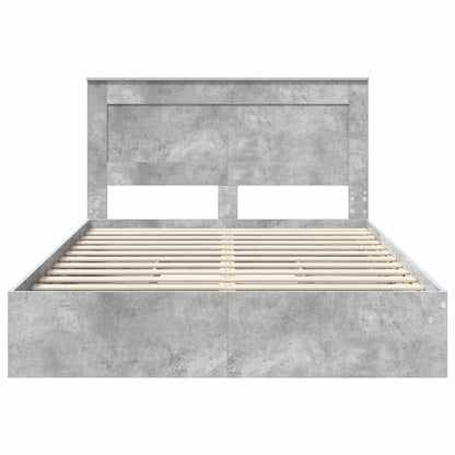 vidaXL Storage Bed Concrete Grey 150 x 200 cm Engineered Wood