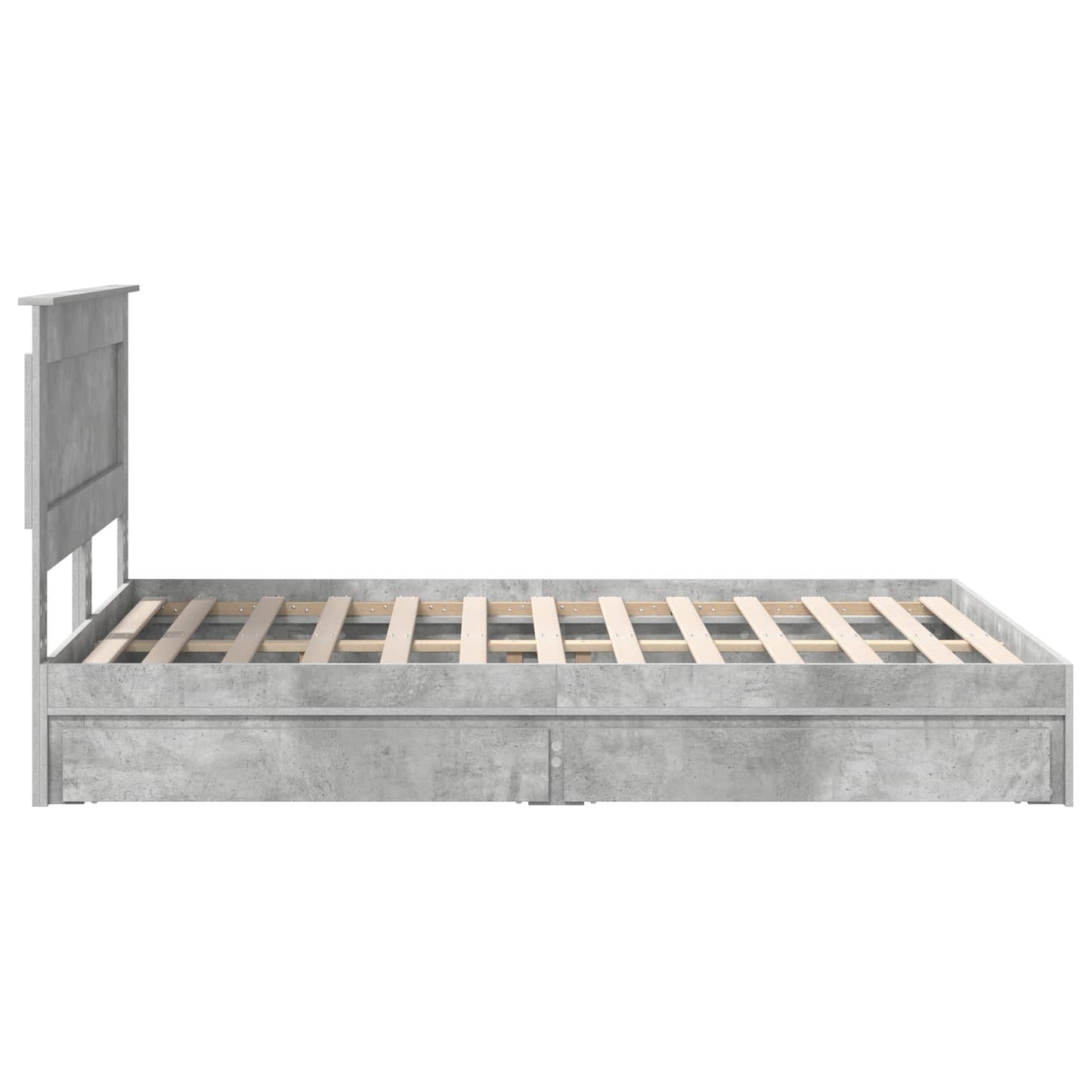 vidaXL Storage Bed Concrete Grey 150 x 200 cm Engineered Wood