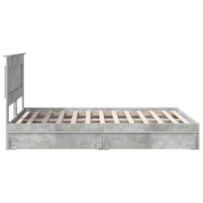 vidaXL Storage Bed Concrete Grey 150 x 200 cm Engineered Wood