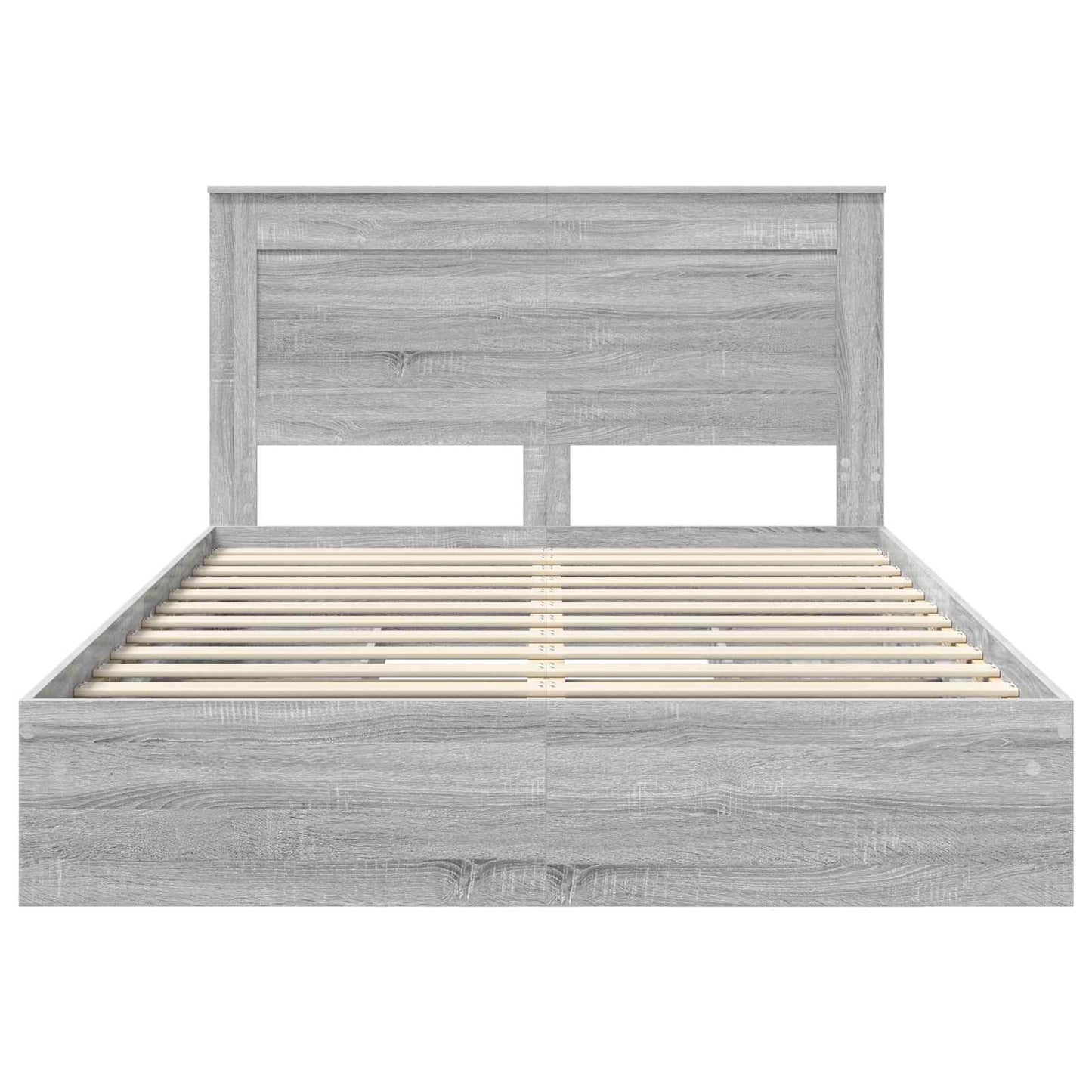 vidaXL Storage Bed Grey Sonoma 140 x 200 cm Engineered Wood