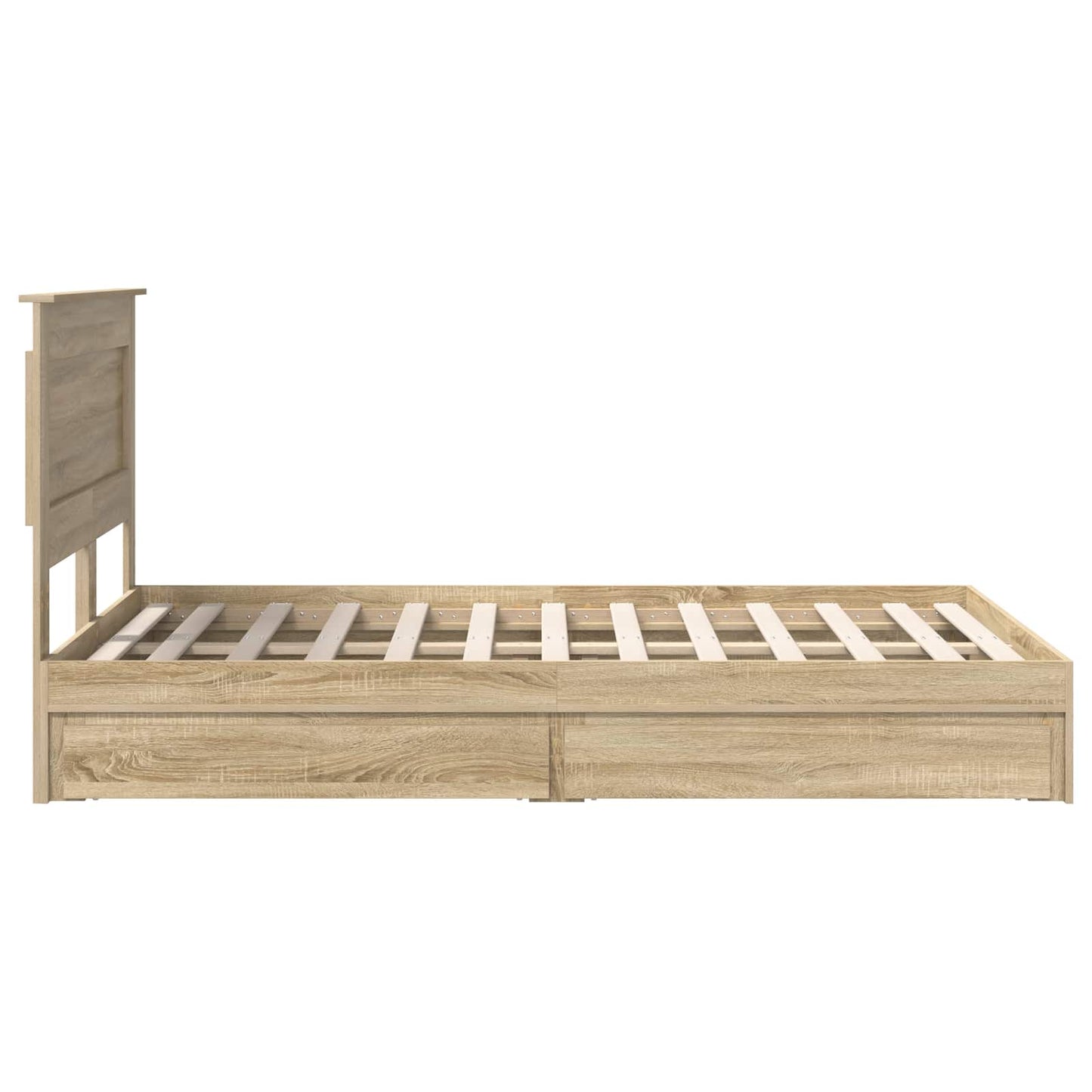 vidaXL Storage Bed with Drawer Sonoma Oak 135 x 190 cm Engineered Wood