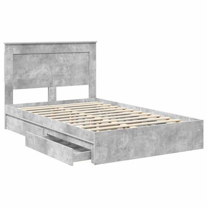vidaXL Storage Bed Concrete Grey 135 x 190 cm Engineered Wood