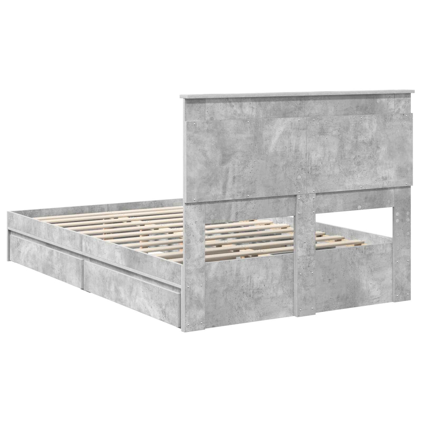 vidaXL Storage Bed Concrete Grey 135 x 190 cm Engineered Wood