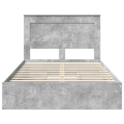 vidaXL Storage Bed Concrete Grey 135 x 190 cm Engineered Wood