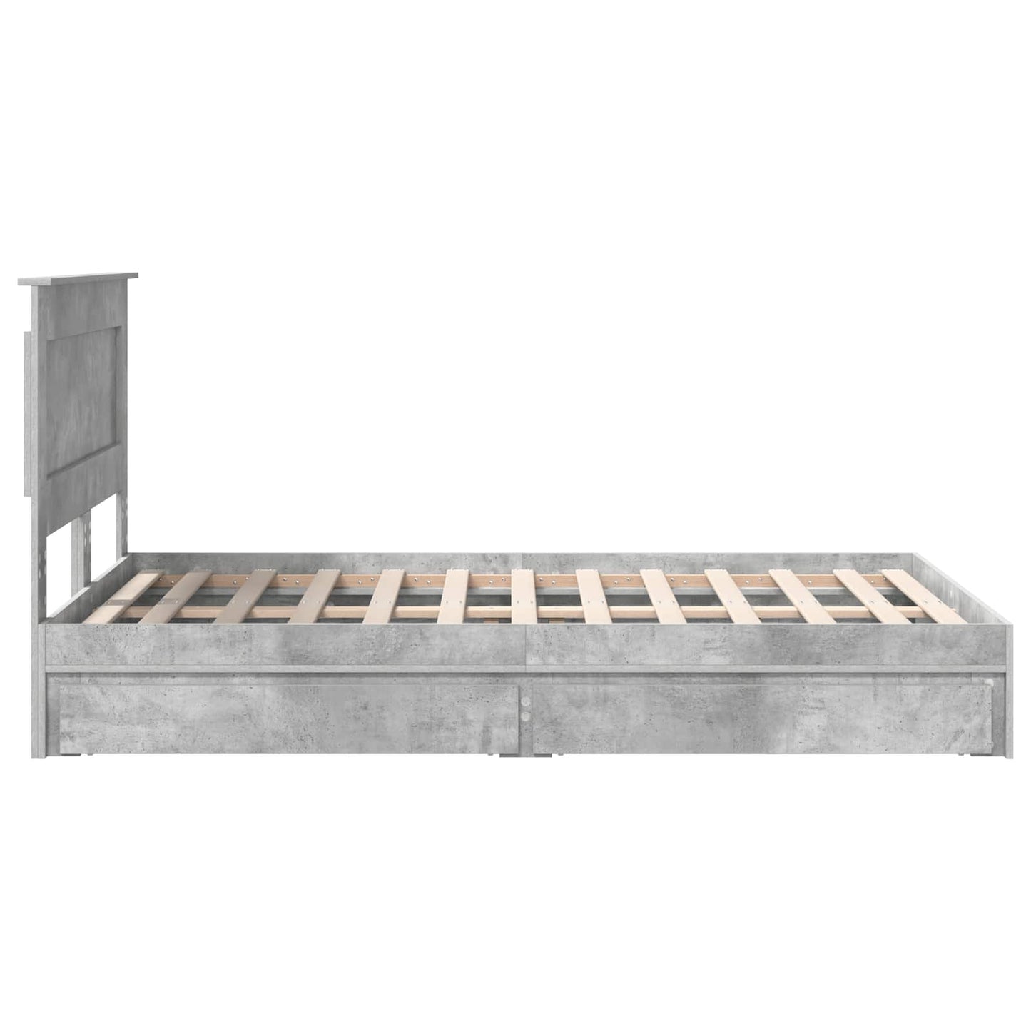 vidaXL Storage Bed Concrete Grey 135 x 190 cm Engineered Wood