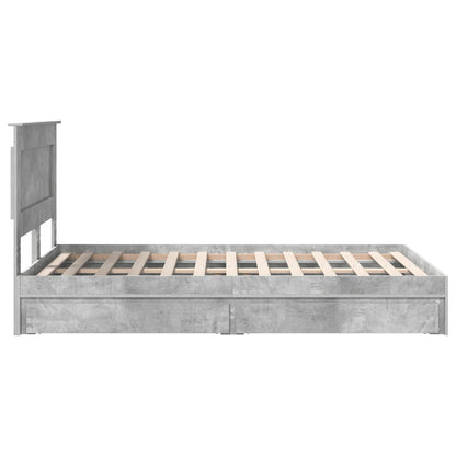 vidaXL Storage Bed Concrete Grey 135 x 190 cm Engineered Wood