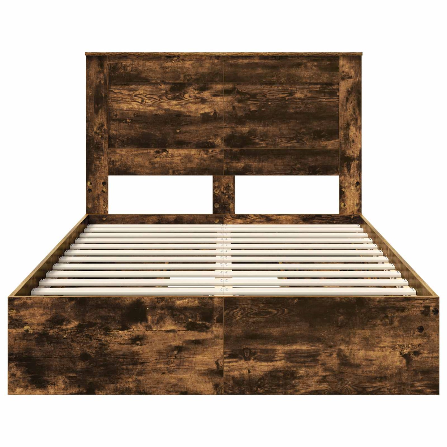 vidaXL Storage Bed with Drawer Smoked Oak 135 x 190 cm Engineered Wood
