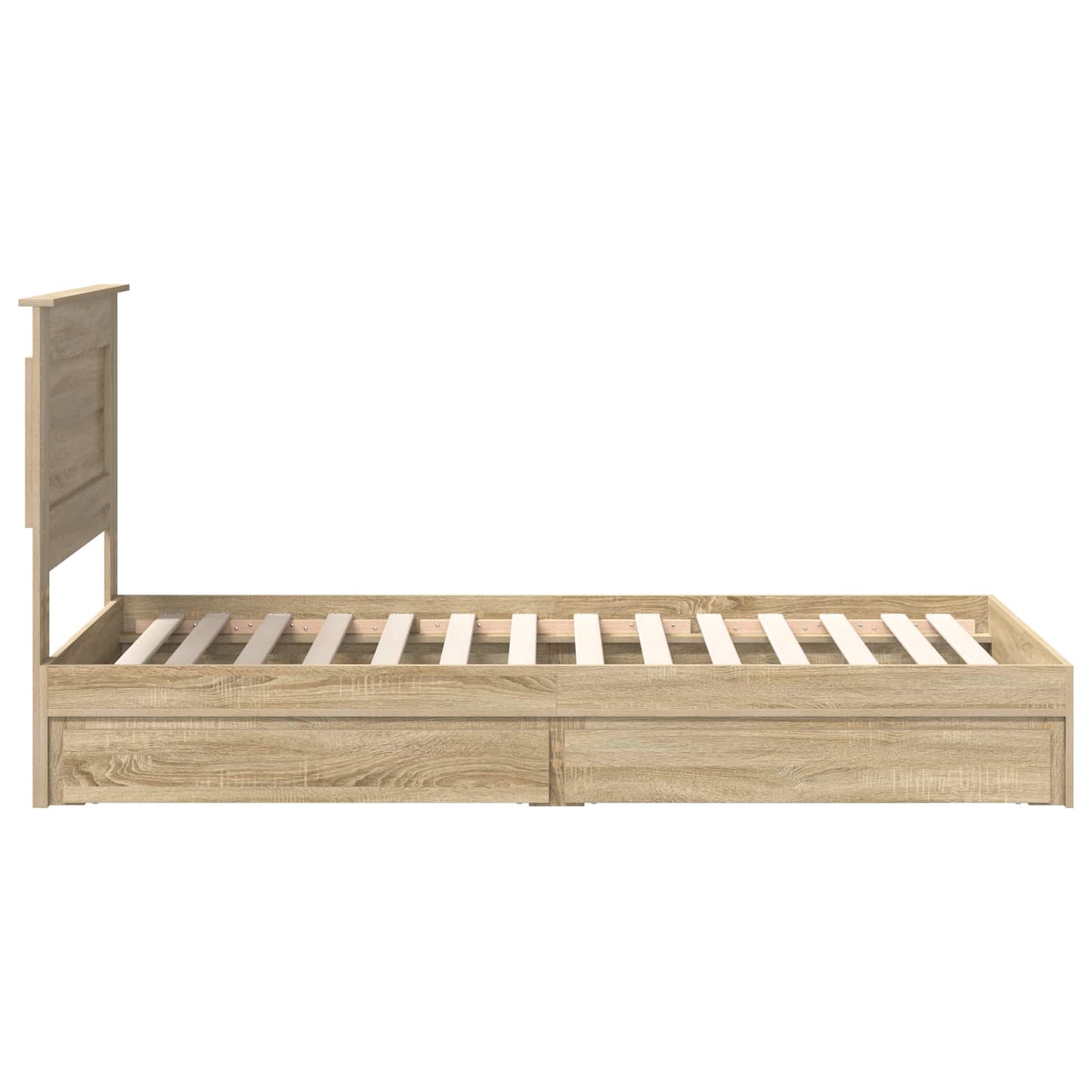 vidaXL Storage Bed with Drawer Sonoma Oak 100 x 200 cm Engineered Wood