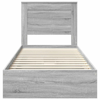 vidaXL Storage Bed Grey Sonoma 100 x 200 cm Engineered Wood