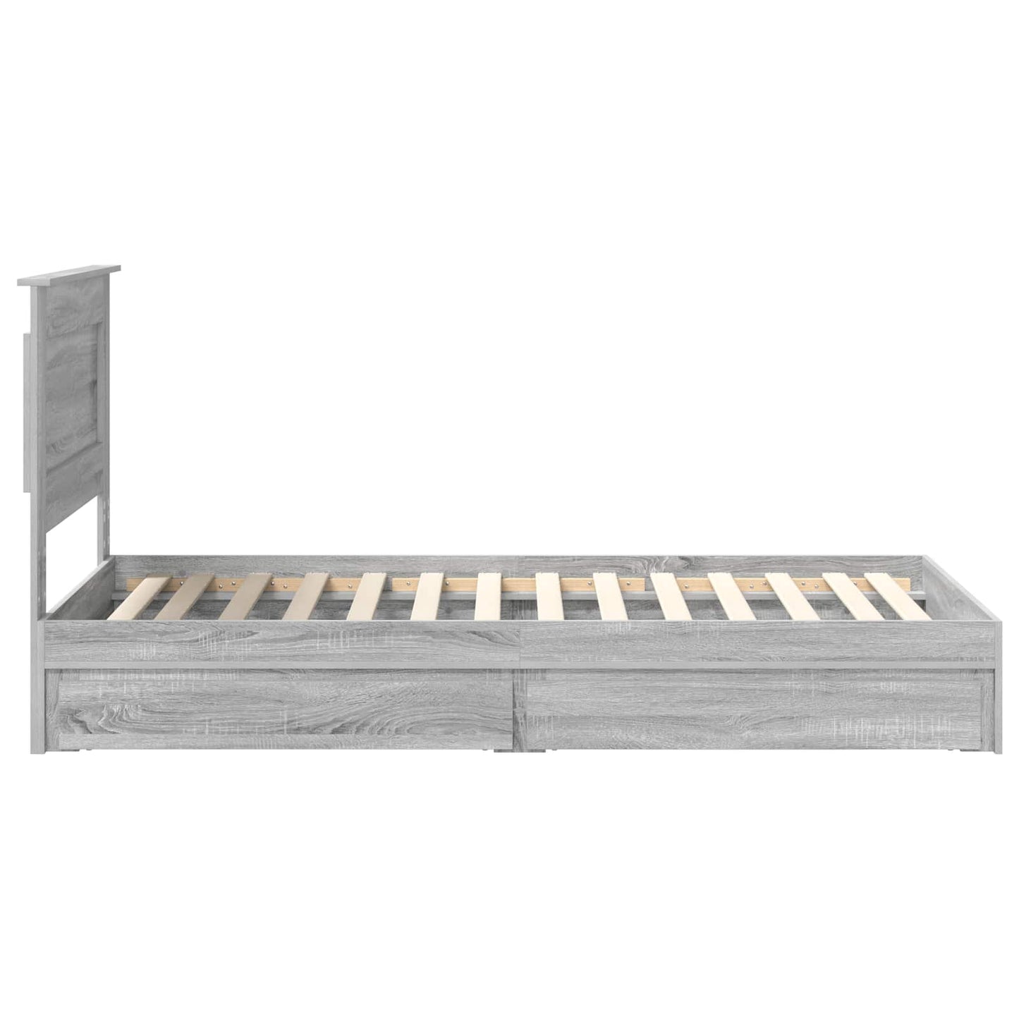 vidaXL Storage Bed Grey Sonoma 100 x 200 cm Engineered Wood