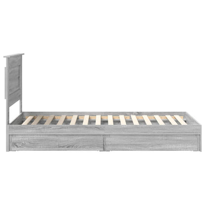 vidaXL Storage Bed Grey Sonoma 100 x 200 cm Engineered Wood