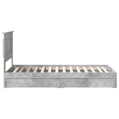vidaXL Storage Bed Concrete Grey 90 x 190 cm Engineered Wood