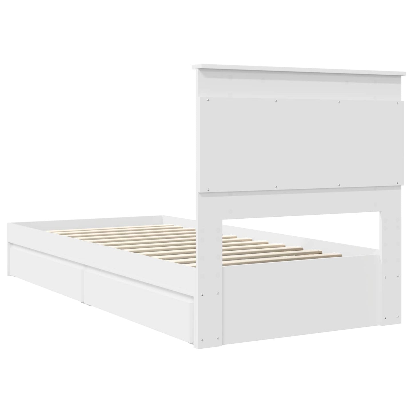 vidaXL Storage Bed with Headboard White 75 x 190 cm Engineered Wood