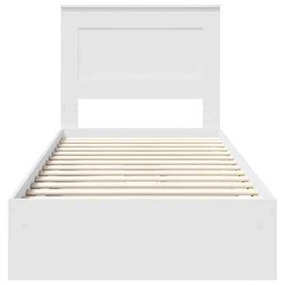 vidaXL Storage Bed with Headboard White 75 x 190 cm Engineered Wood