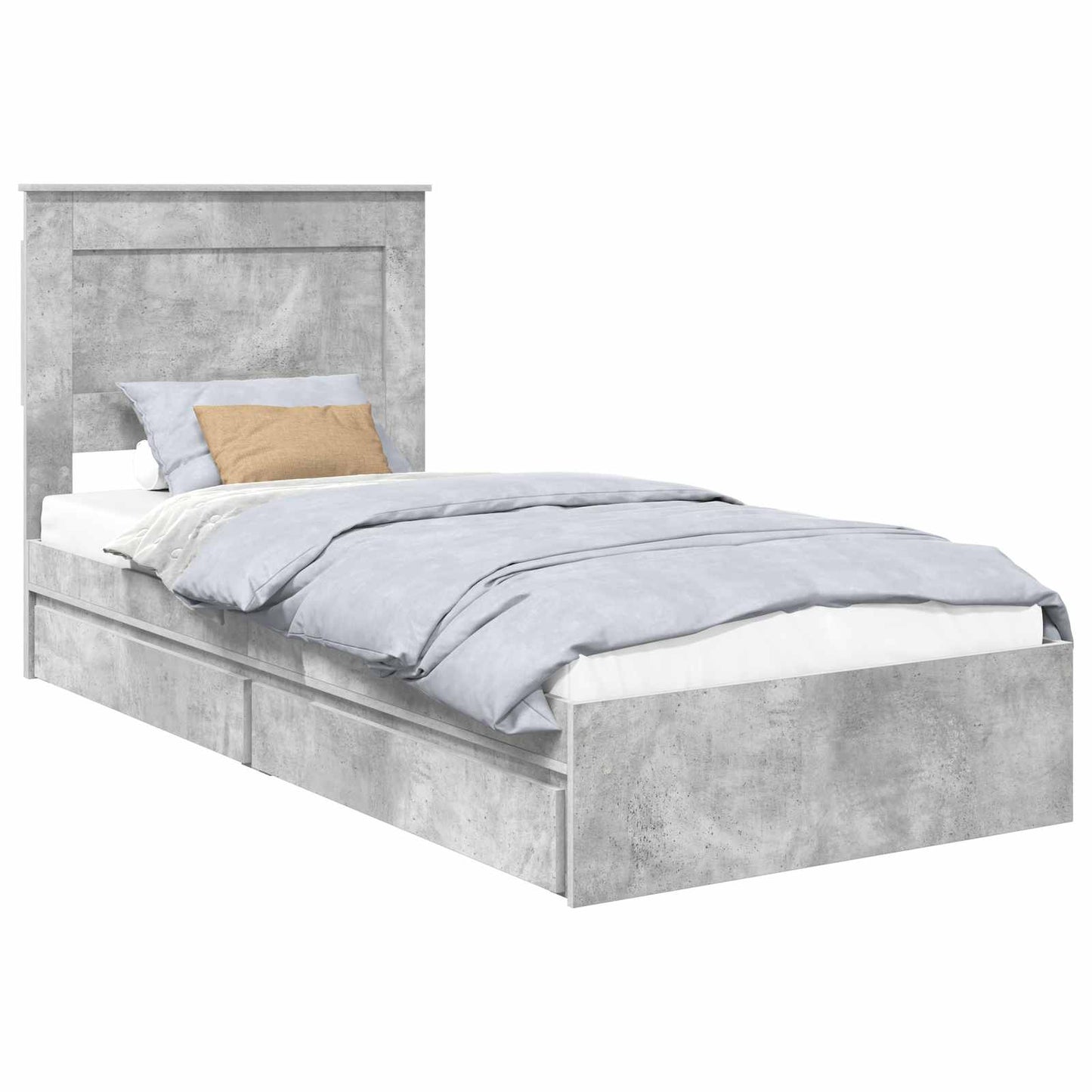 vidaXL Storage Bed Concrete Grey 75 x 190 cm Engineered Wood
