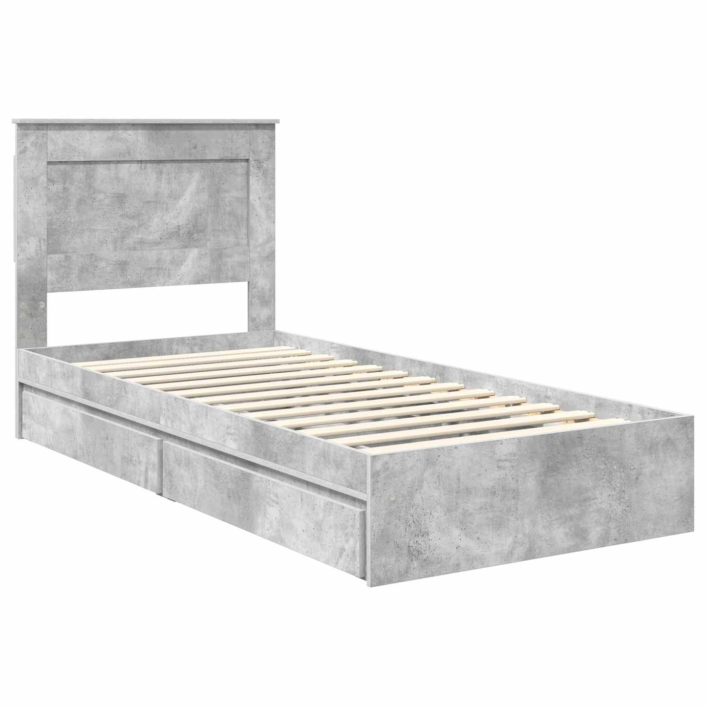 vidaXL Storage Bed Concrete Grey 75 x 190 cm Engineered Wood