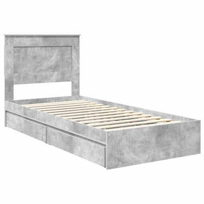 vidaXL Storage Bed Concrete Grey 75 x 190 cm Engineered Wood