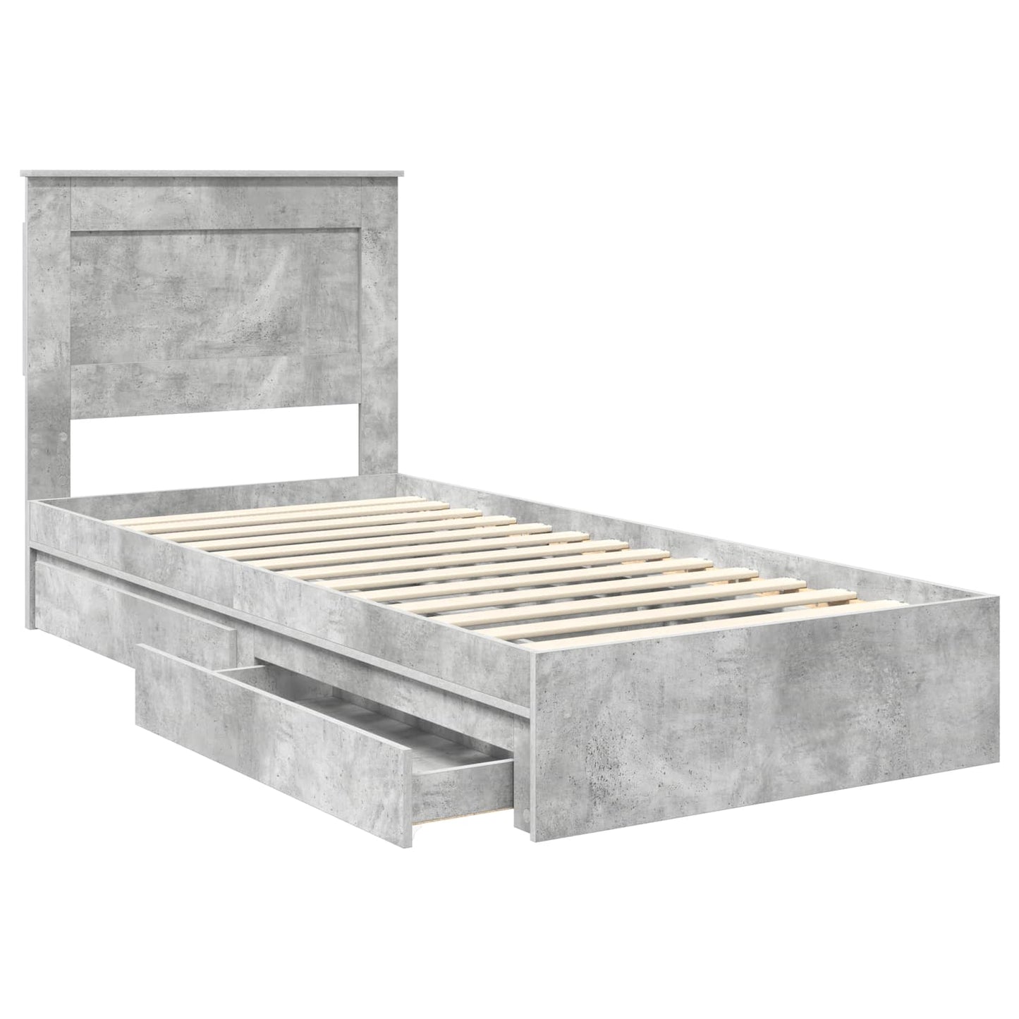 vidaXL Storage Bed Concrete Grey 75 x 190 cm Engineered Wood
