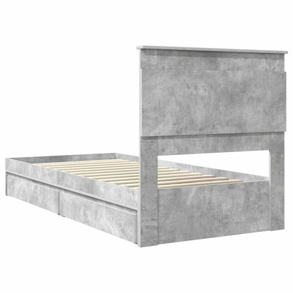 vidaXL Storage Bed Concrete Grey 75 x 190 cm Engineered Wood
