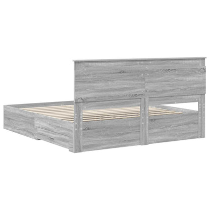 vidaXL Bed Frame with Drawer with Headboard Manual Engineered Wood