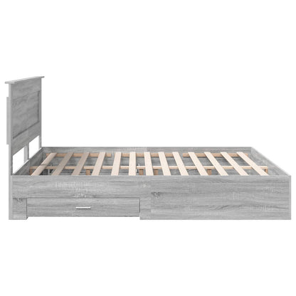 vidaXL Bed Frame with Drawer with Headboard Manual Engineered Wood