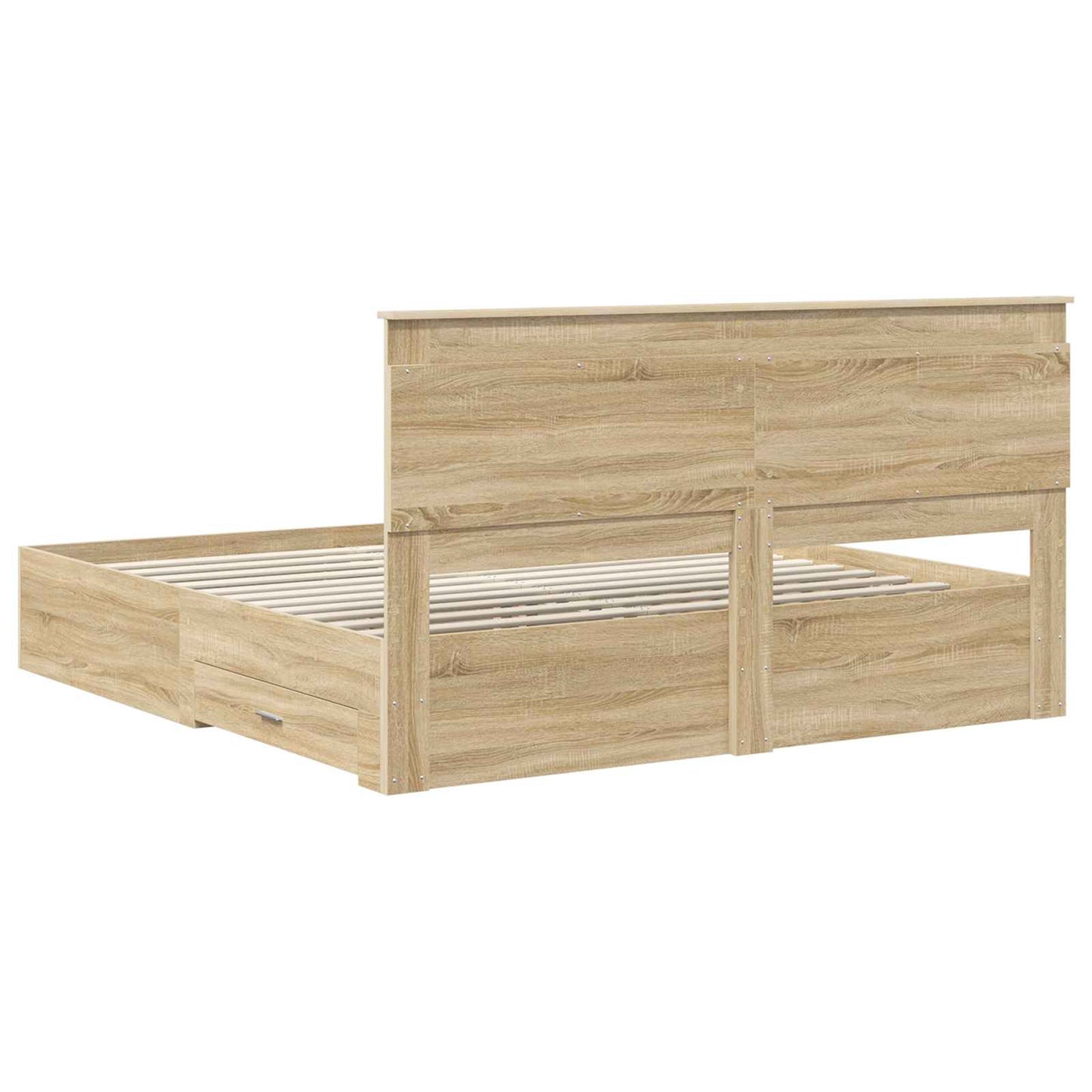 vidaXL Bed Frame with Drawer with Headboard Manual Engineered Wood