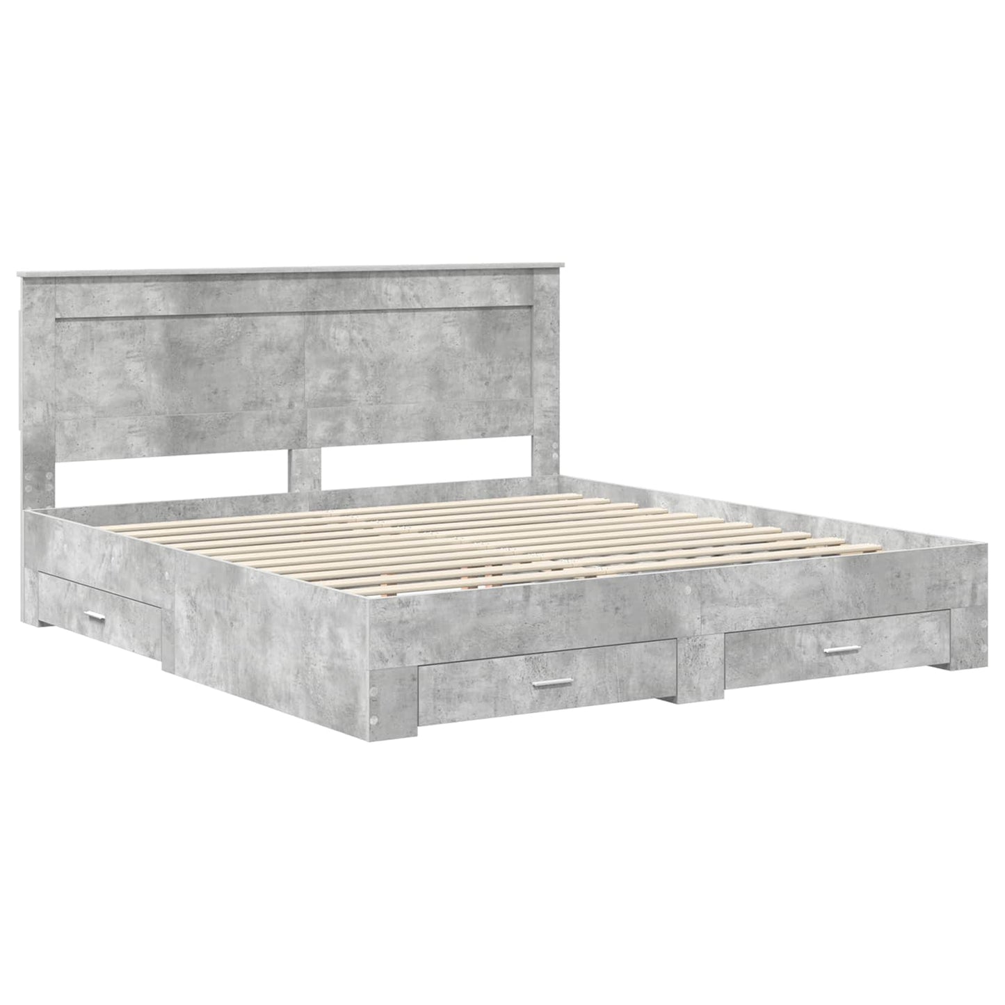 vidaXL Bed Frame Concrete Grey 180 x 200 cm Engineered Wood