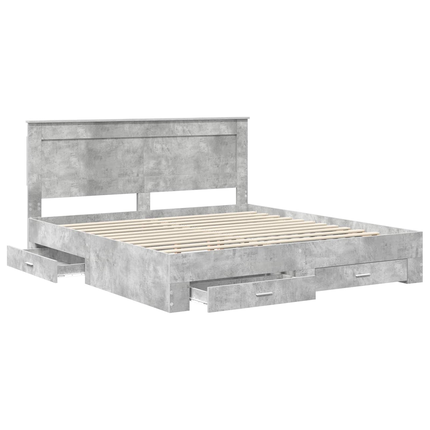 vidaXL Bed Frame Concrete Grey 180 x 200 cm Engineered Wood