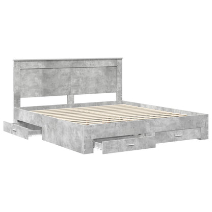 vidaXL Bed Frame Concrete Grey 180 x 200 cm Engineered Wood