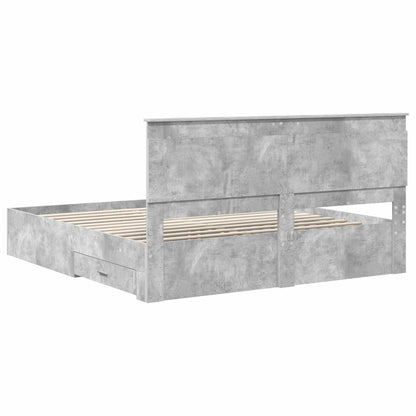 vidaXL Bed Frame Concrete Grey 180 x 200 cm Engineered Wood