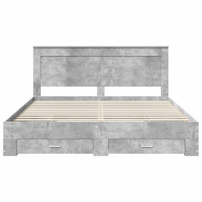 vidaXL Bed Frame Concrete Grey 180 x 200 cm Engineered Wood