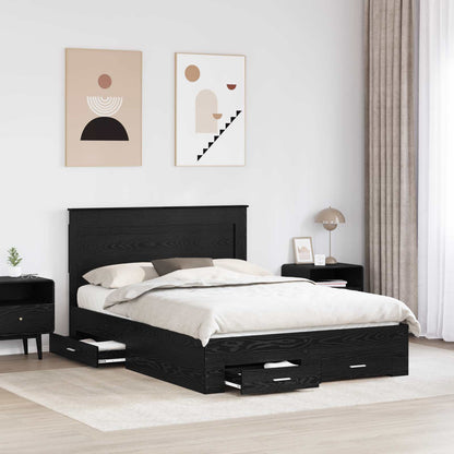vidaXL Bed Frame with Drawer with Headboard Manual Engineered Wood