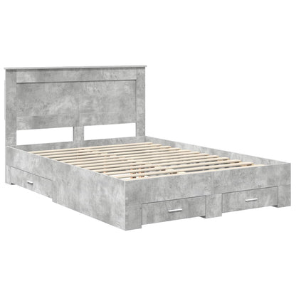 vidaXL Bed Frame with Drawer with Headboard Manual Engineered Wood