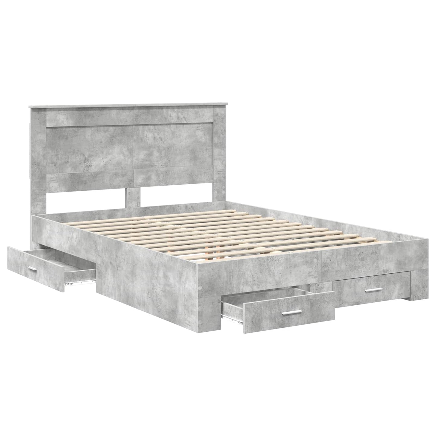 vidaXL Bed Frame with Drawer with Headboard Manual Engineered Wood