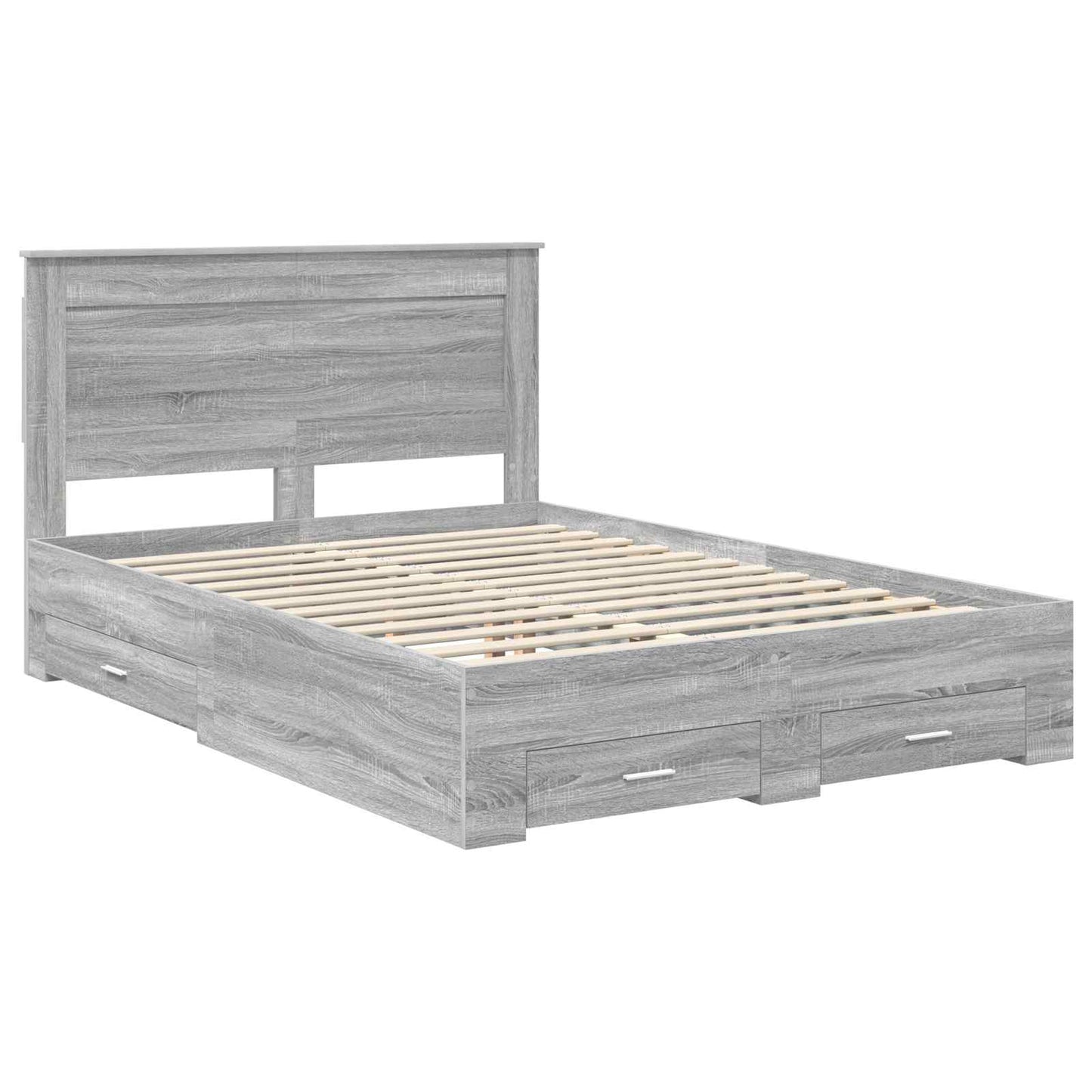 vidaXL Bed Frame with Drawer with Headboard Manual Engineered Wood