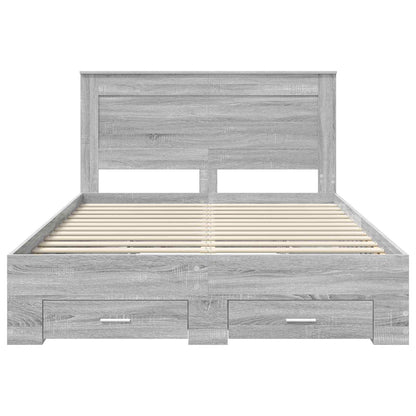 vidaXL Bed Frame with Drawer with Headboard Manual Engineered Wood