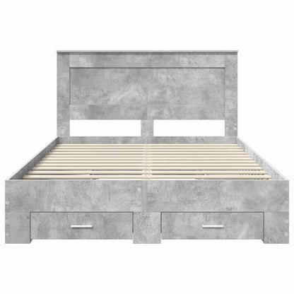 vidaXL Bed Frame with Drawer with Headboard Manual Engineered Wood