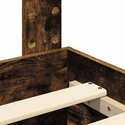 vidaXL Bed Frame with Drawer Smoked Oak 140 x 190 cm Engineered Wood