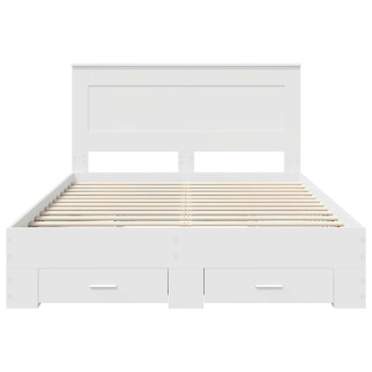 vidaXL Bed Frame with Drawer with Headboard Manual Engineered Wood