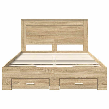 vidaXL Bed Frame with Drawer with Headboard Manual Engineered Wood