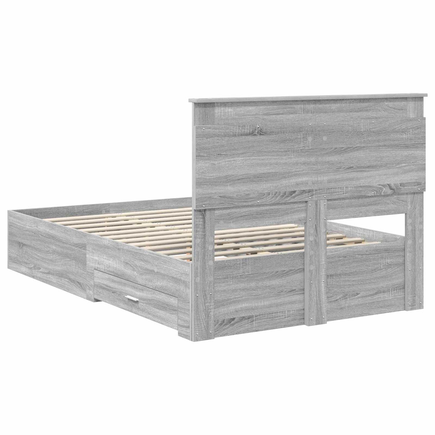 vidaXL Bed Frame with Drawer with Headboard Manual Engineered Wood