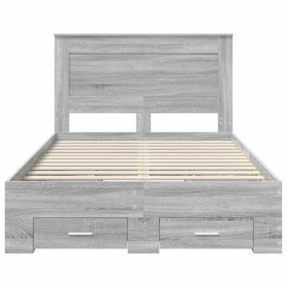 vidaXL Bed Frame with Drawer with Headboard Manual Engineered Wood