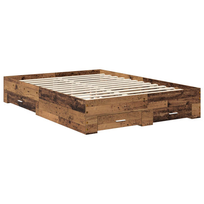 vidaXL Bed Frame with Drawer with Headboard Manual Engineered Wood